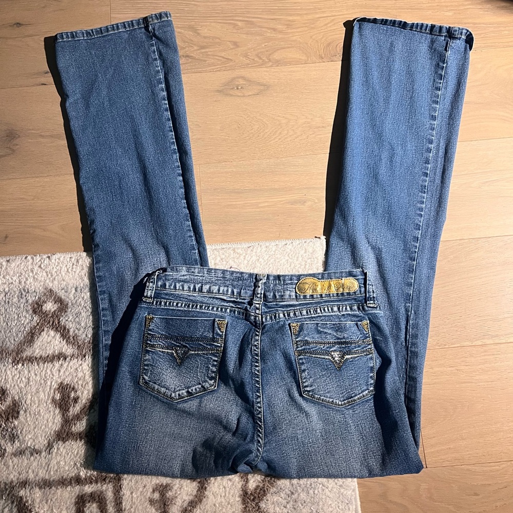 VINTAGE Low rise Skinny jeans. Y2K style with rhinestones.